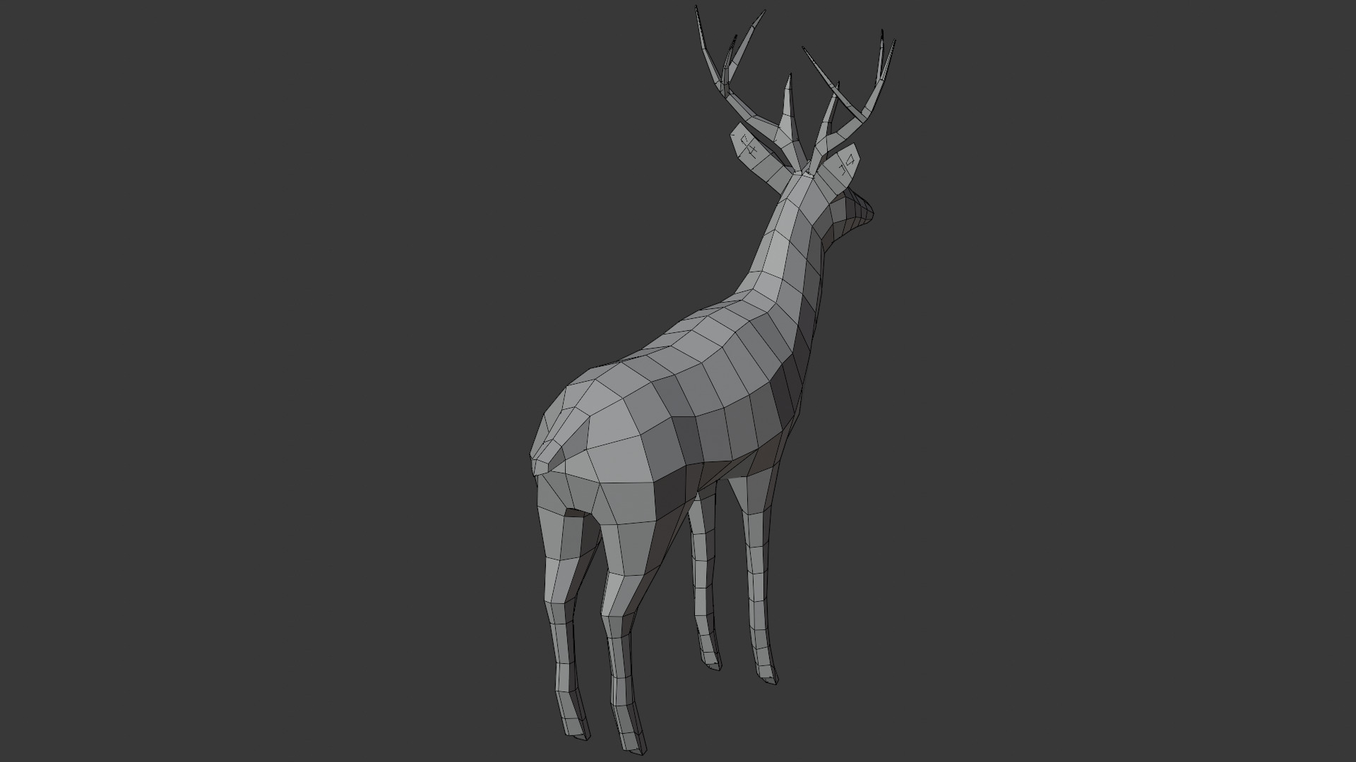 Stylized lowpoly DEER Low-poly 3D model_7