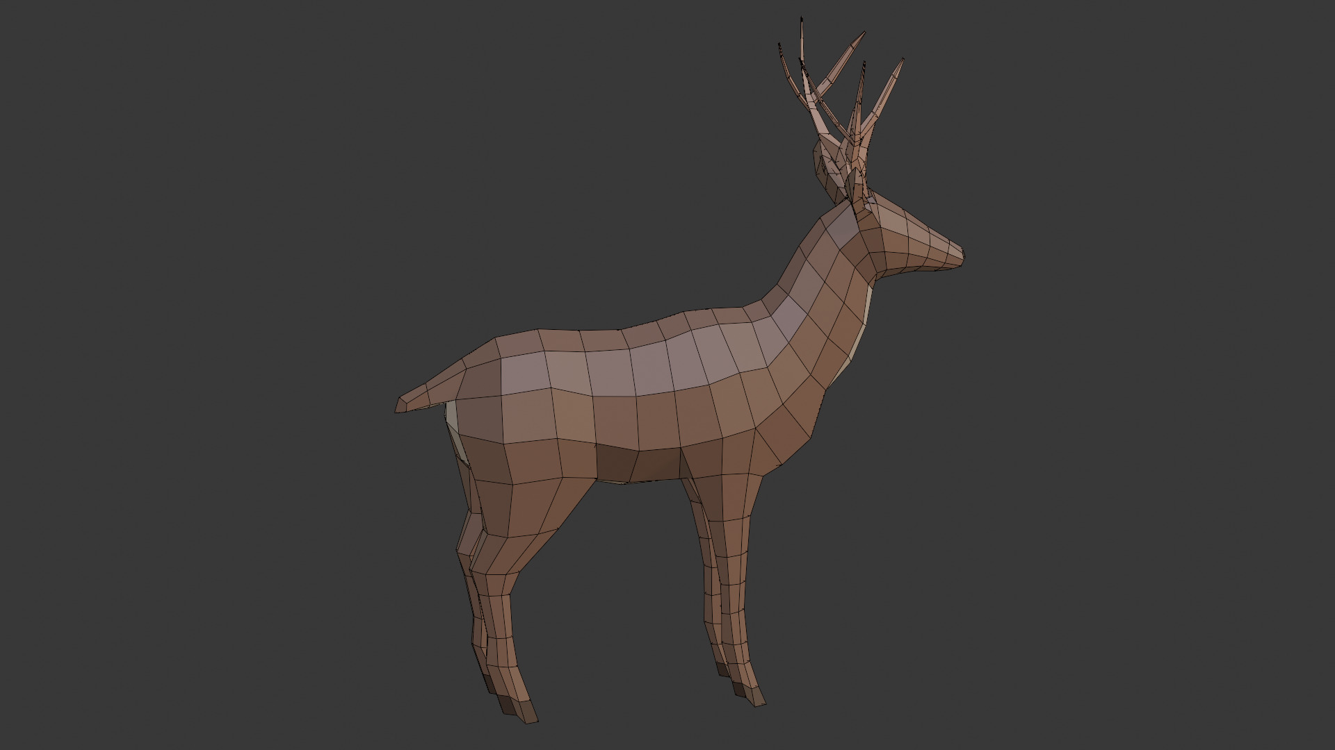 Stylized lowpoly DEER Low-poly 3D model_10