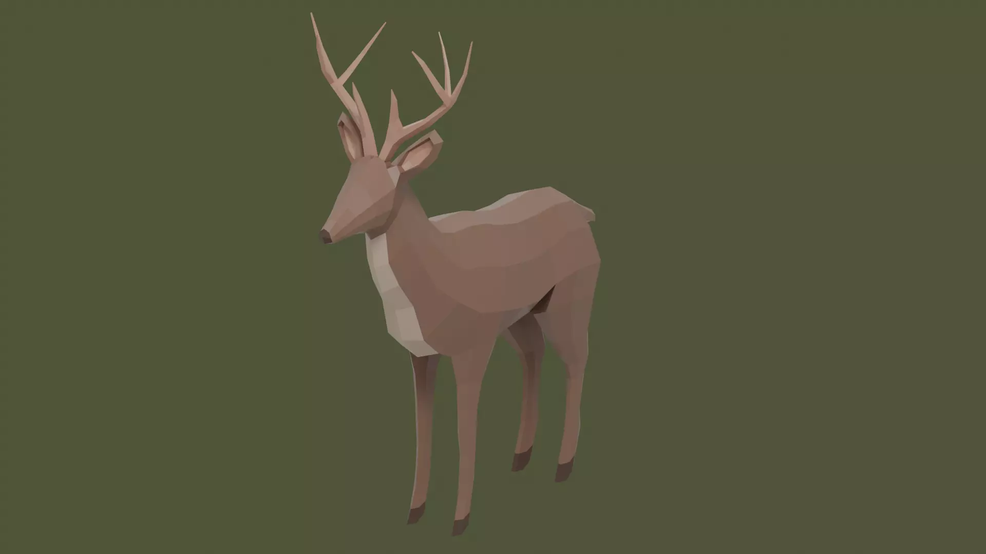 Stylized lowpoly DEER Low-poly 3D model_0