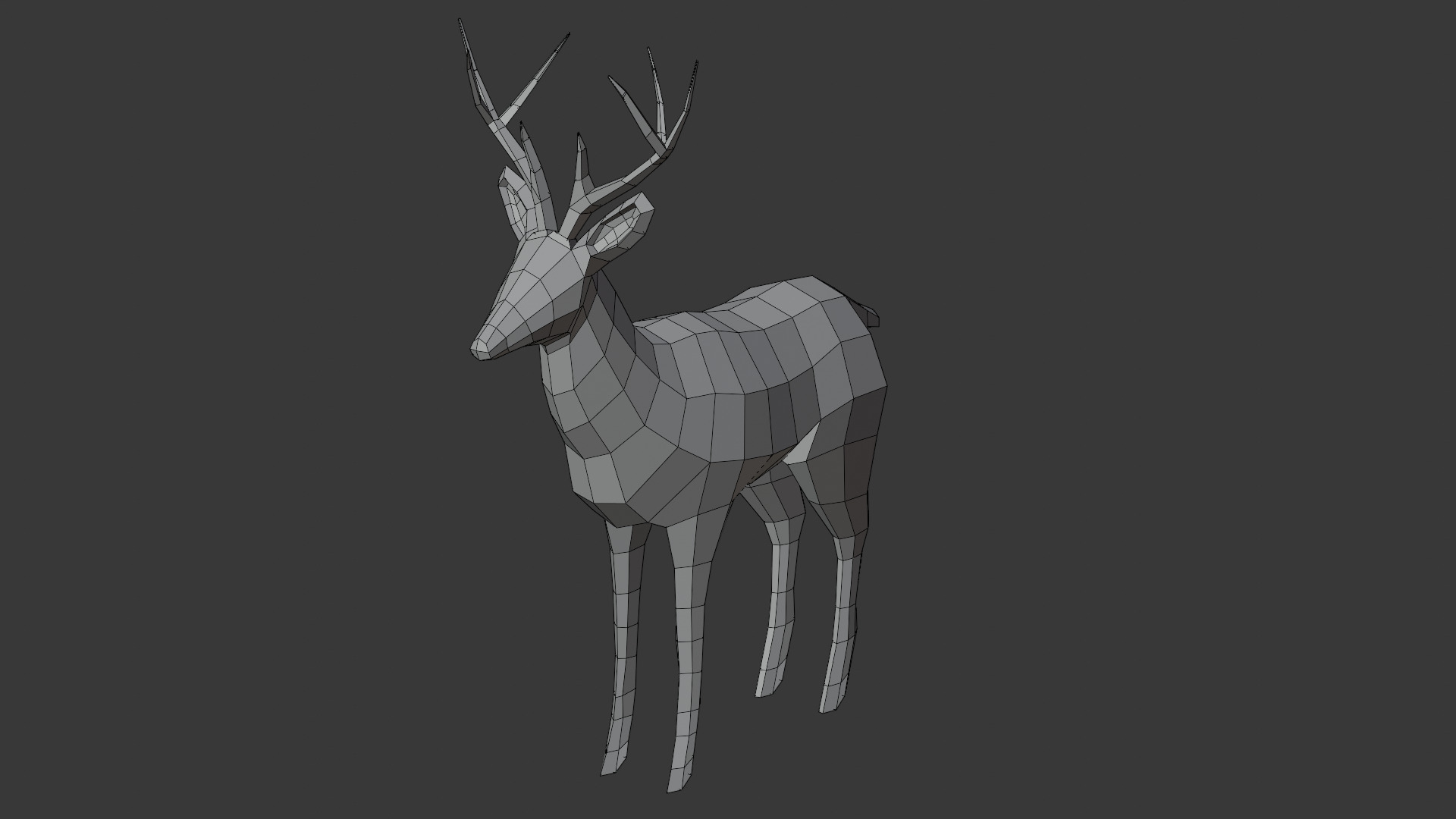 Stylized lowpoly DEER Low-poly 3D model_5