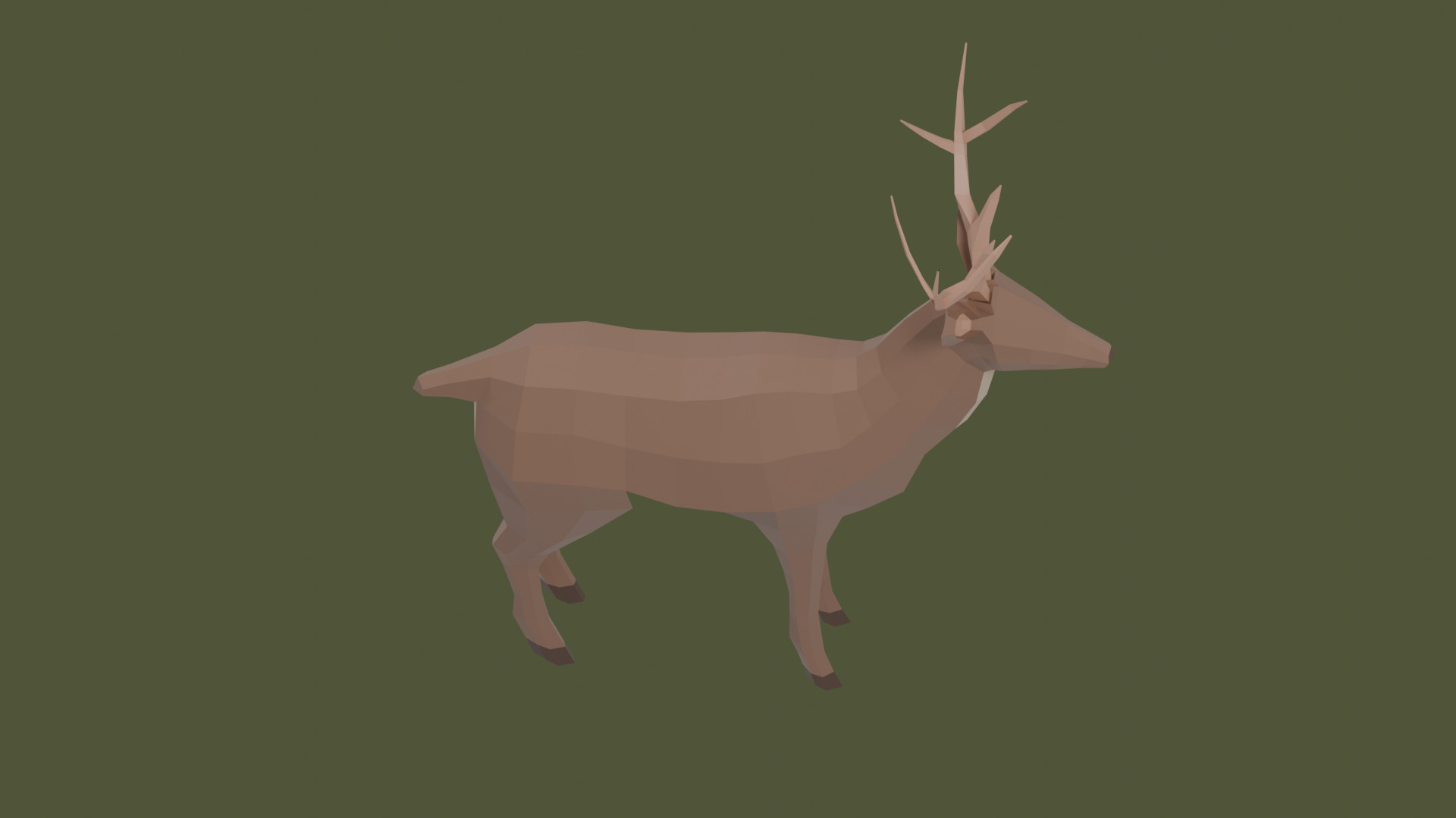 Stylized lowpoly DEER Low-poly 3D model_4