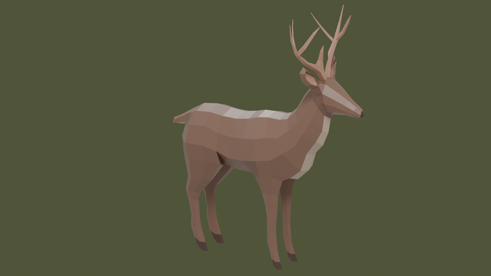 Stylized lowpoly DEER Low-poly 3D model_3