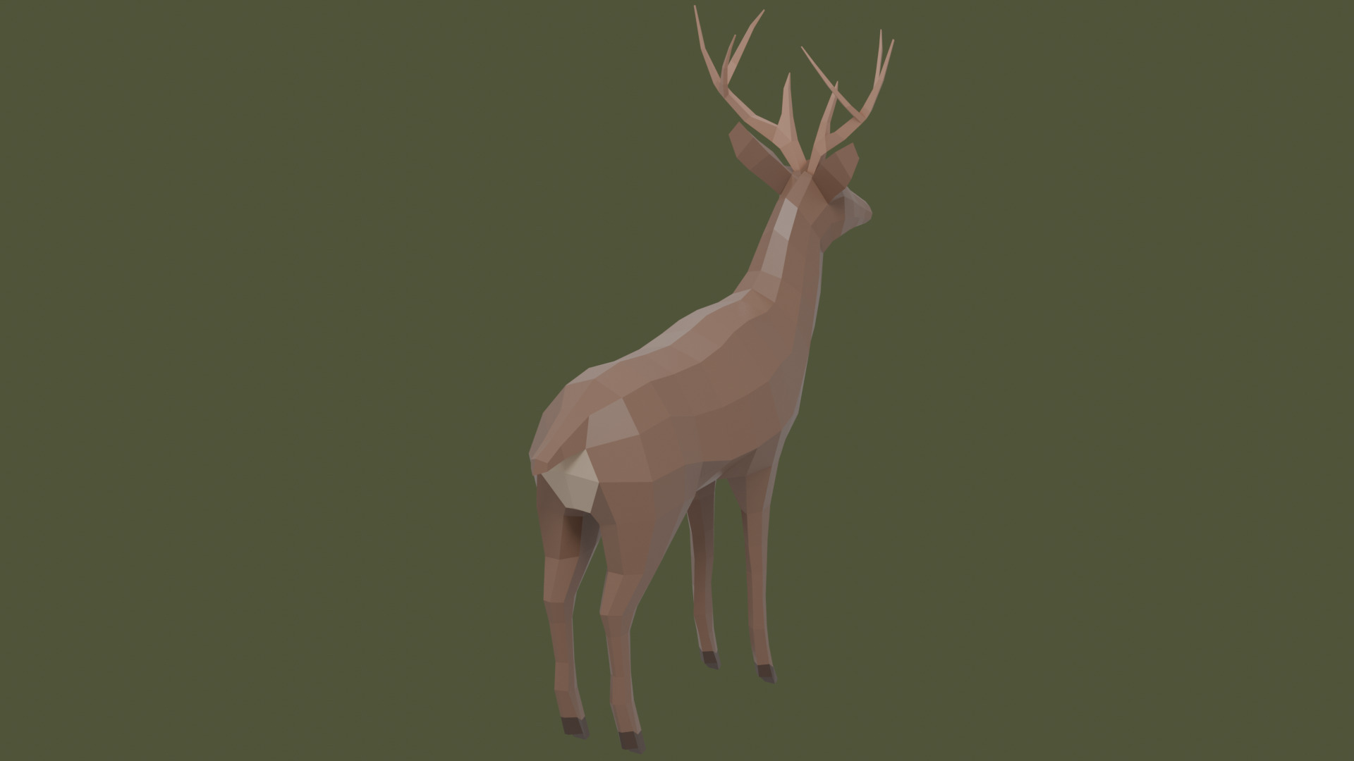 Stylized lowpoly DEER Low-poly 3D model_2
