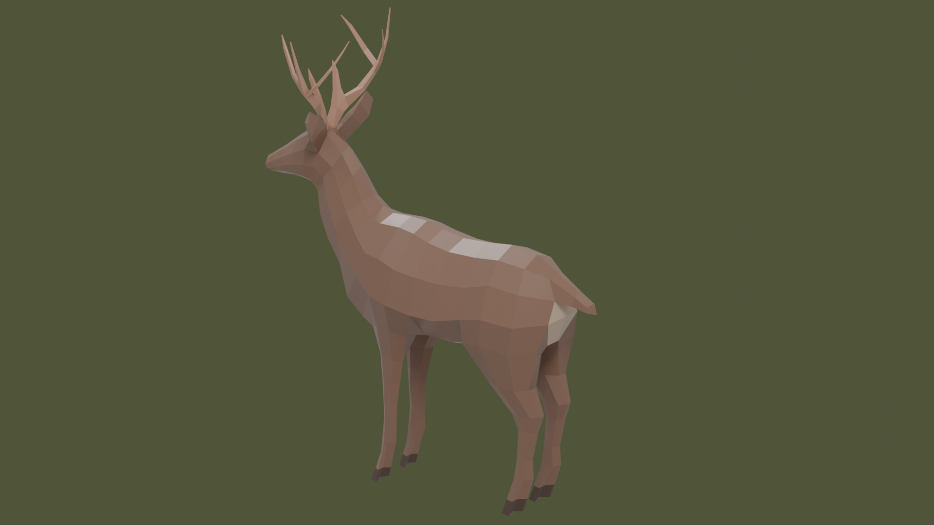 Stylized lowpoly DEER Low-poly 3D model_1