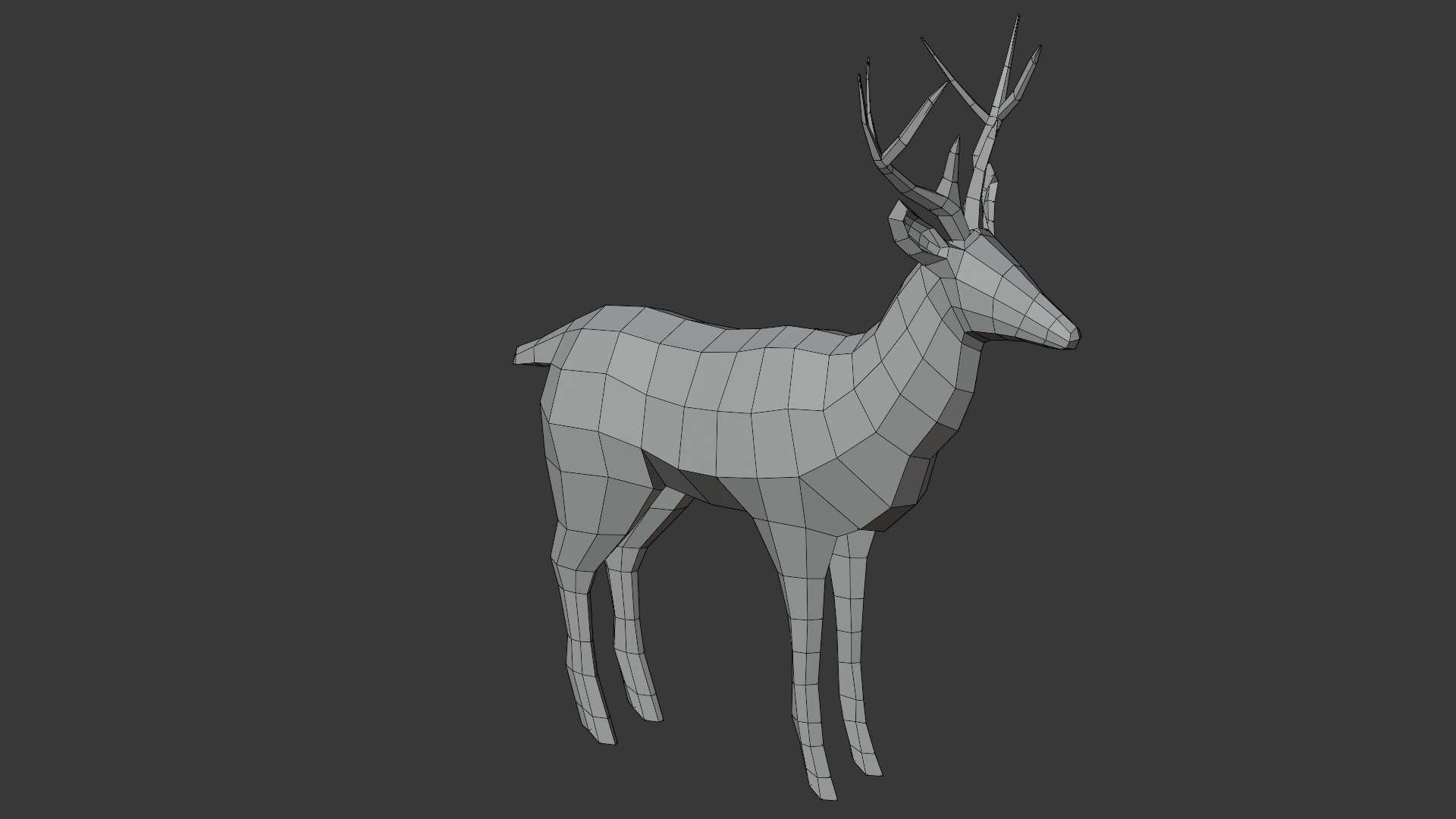 Stylized lowpoly DEER Low-poly 3D model_8