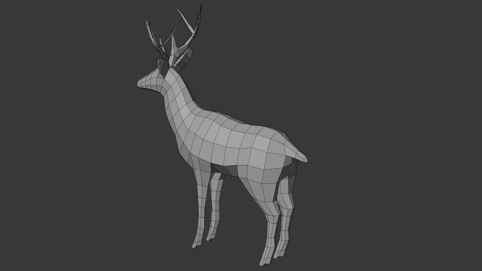 Stylized lowpoly DEER Low-poly 3D model_6