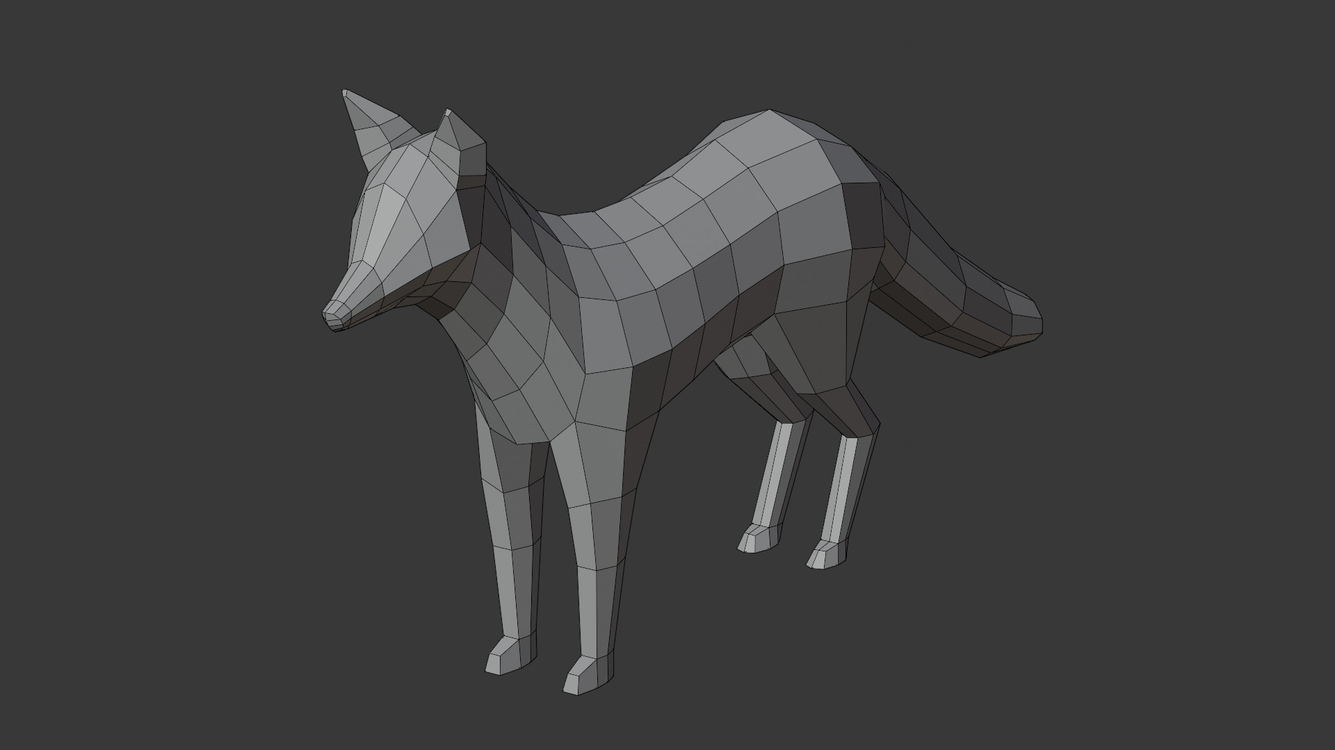 Stylized lowpoly FOX Low-poly 3D model_5