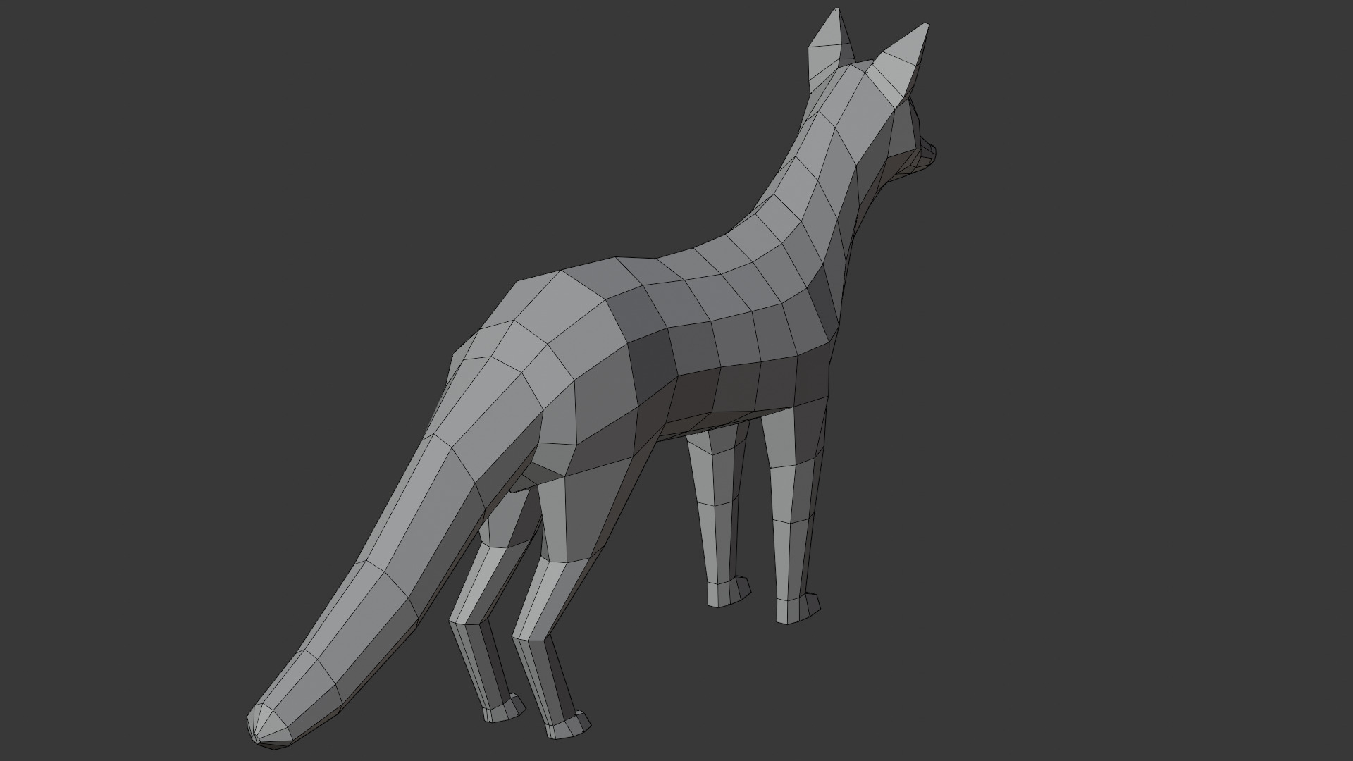 Stylized lowpoly FOX Low-poly 3D model_7