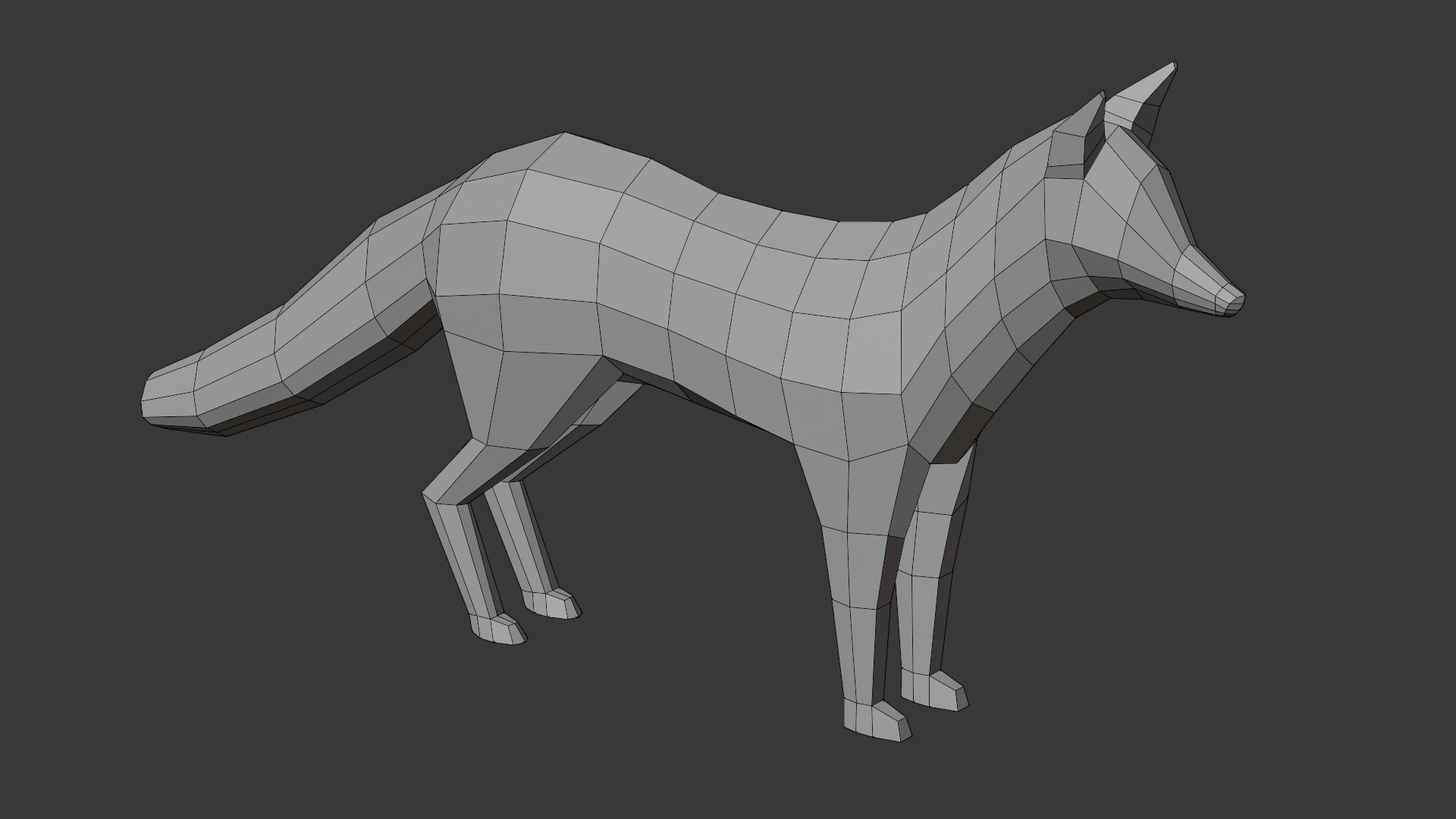 Stylized lowpoly FOX Low-poly 3D model_8