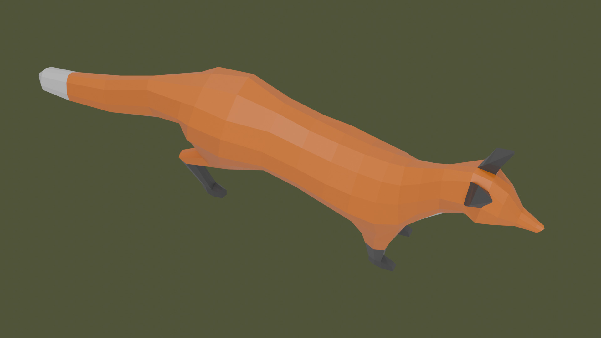 Stylized lowpoly FOX Low-poly 3D model_4