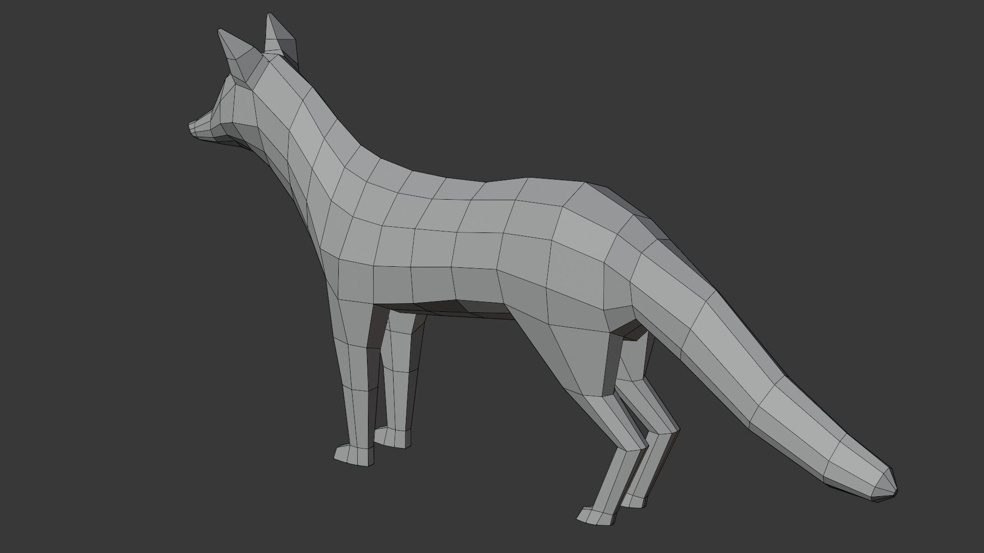 Stylized lowpoly FOX Low-poly 3D model_6