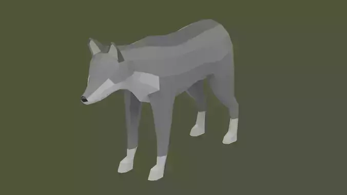 Stylized lowpoly WOLF Free low-poly 3D model