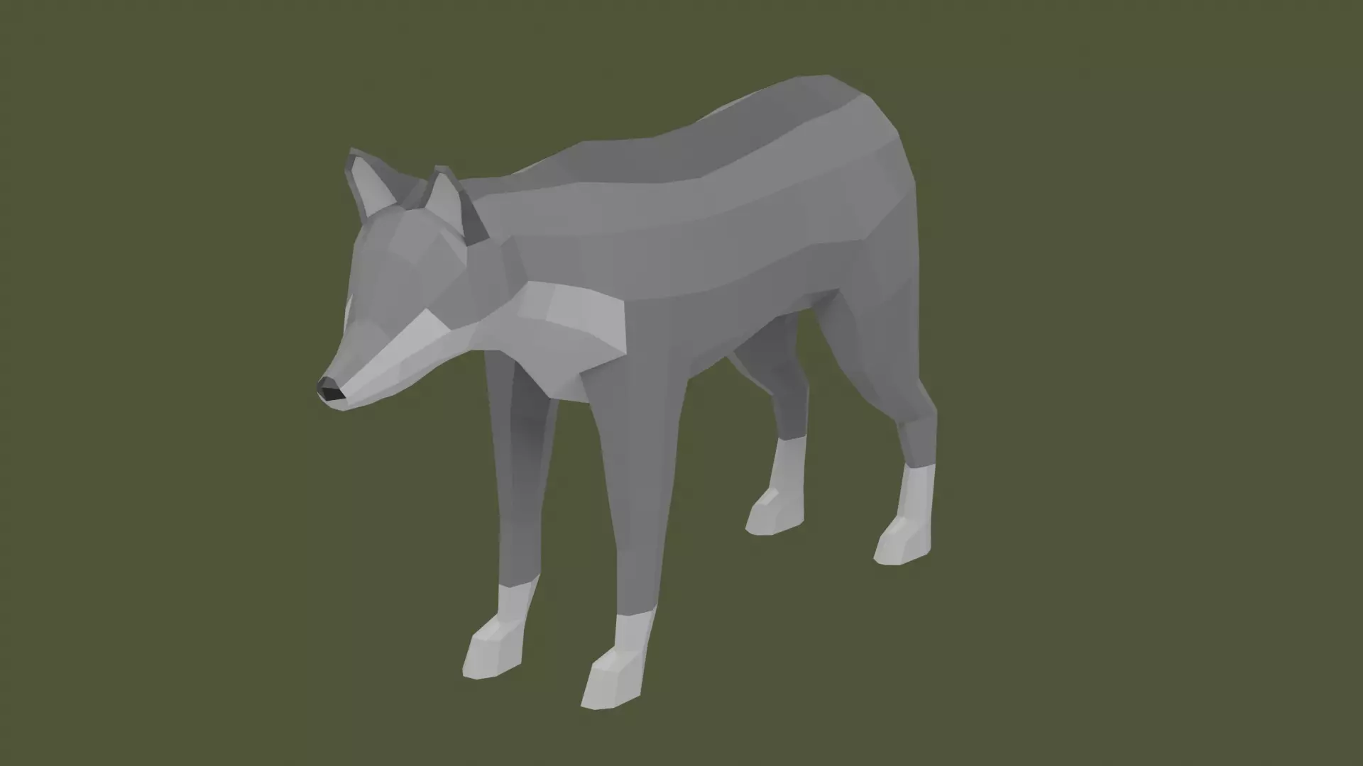 Stylized lowpoly WOLF Free low-poly 3D model