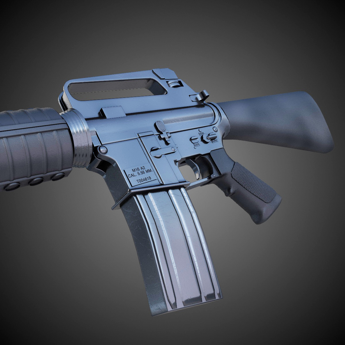 M16 Assault Rifle Hi-Res 3D Model .max .obj .fbx .lwo .lw .lws .ma .mb ...