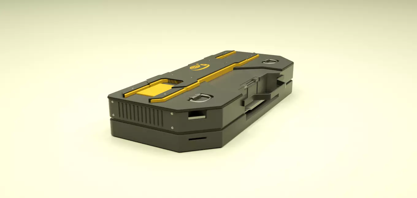 Futuristic crates hard surface realistic 3D model_0