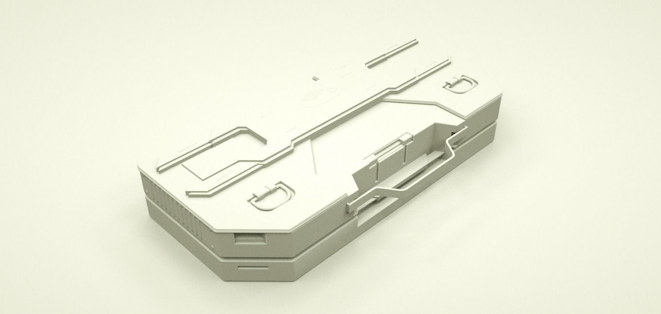 Futuristic crates hard surface realistic 3D model_1