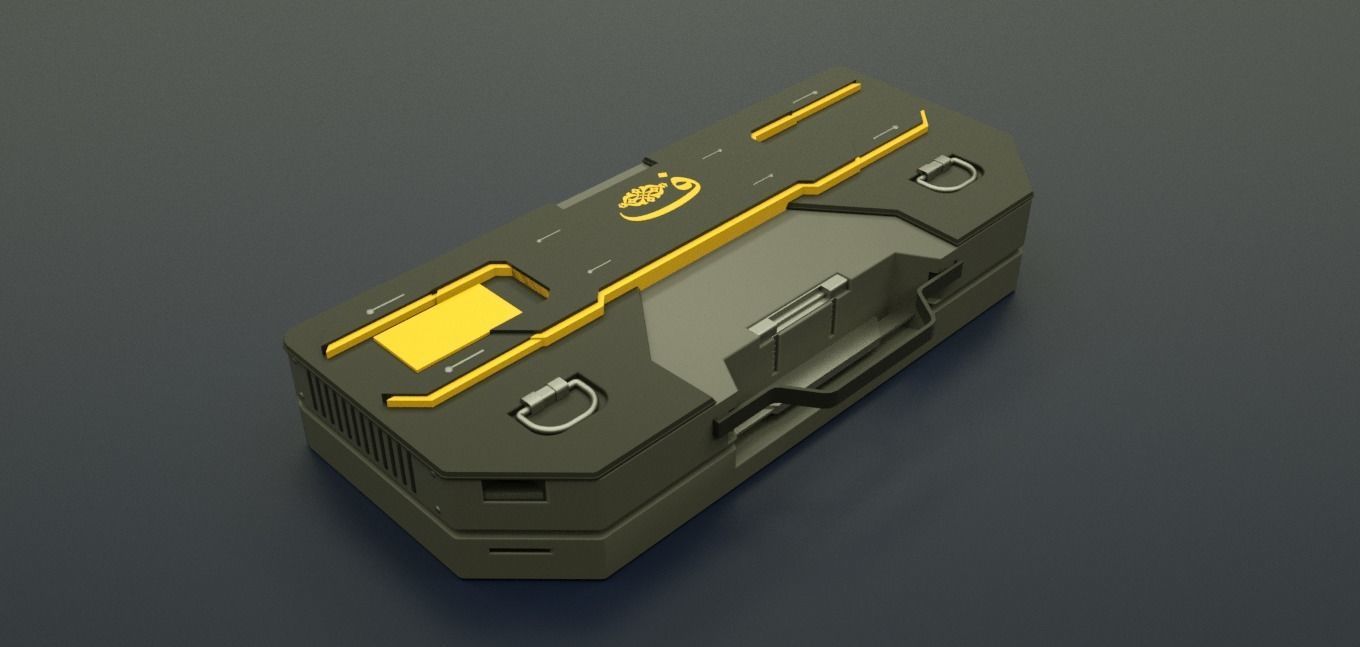 Futuristic crates hard surface realistic 3D model_3