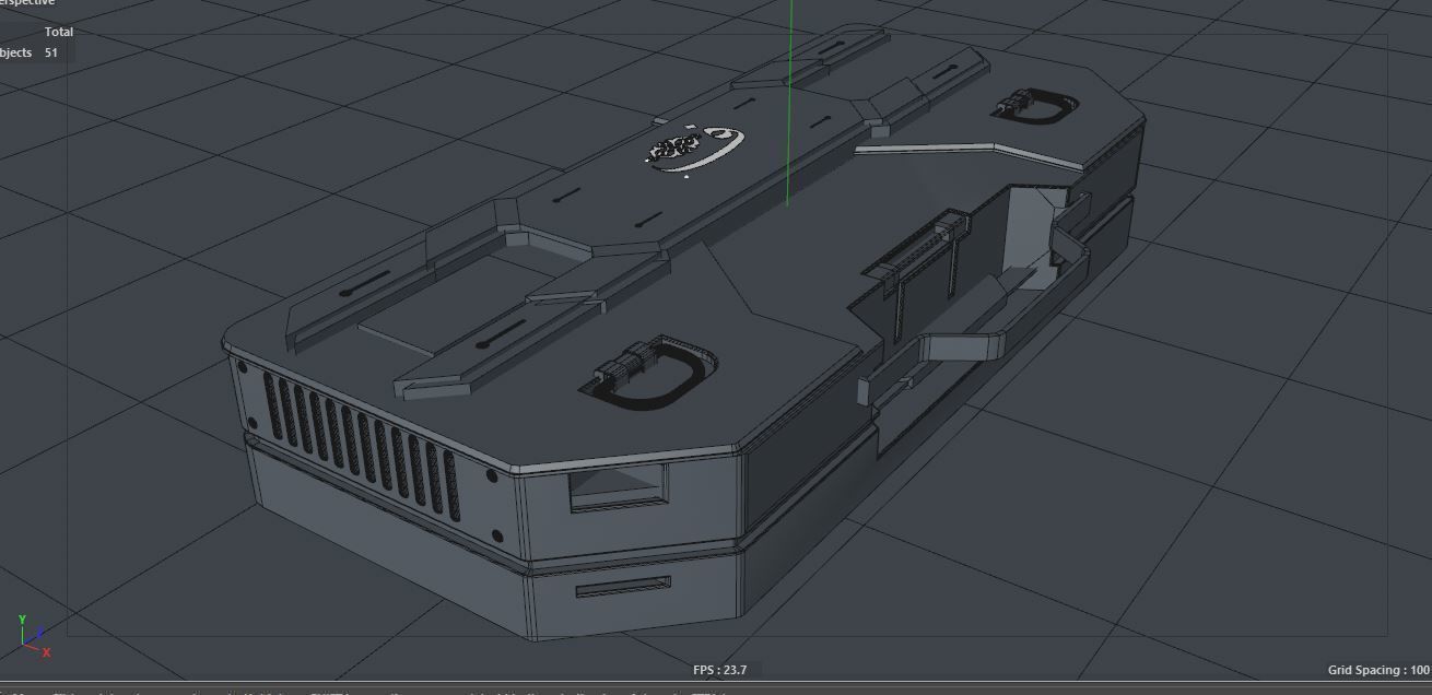 Futuristic crates hard surface realistic 3D model_6