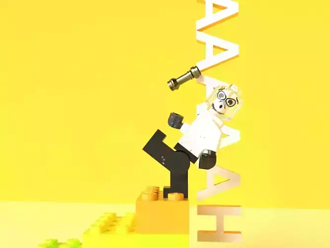 LEGO Figure with Lightsaber 3D model