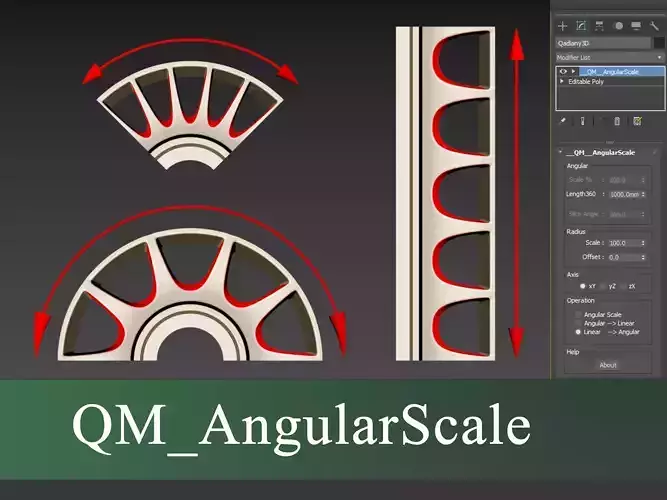 QM AngularScale Modifier Scripted SimpleMod Plugin 3D model 3D model