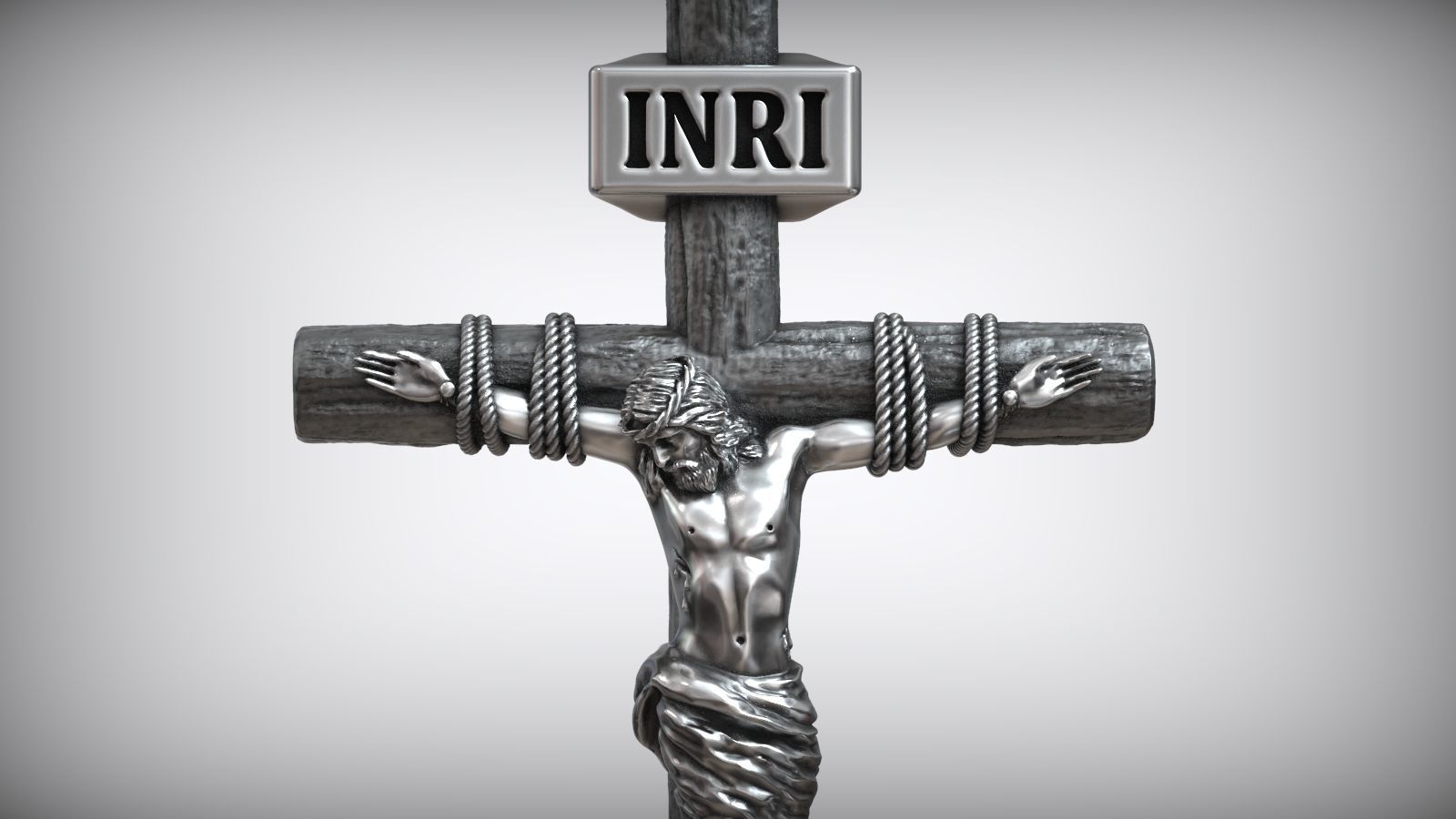 Jesus Christ Cross Christian Catholic Pendant 3D print model_1