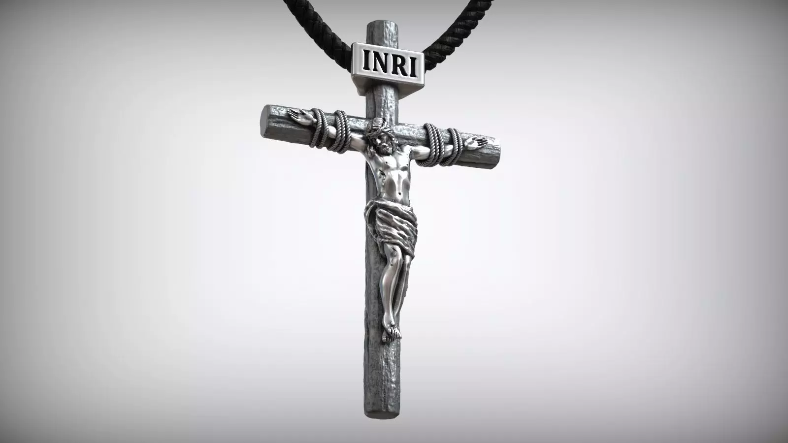 Jesus Christ Cross Christian Catholic Pendant 3D print model_0