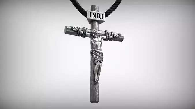 Jesus Christ Cross Christian Catholic Pendant 3D print model