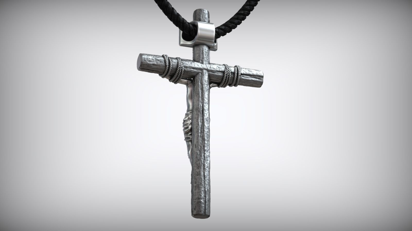 Jesus Christ Cross Christian Catholic Pendant 3D print model_2