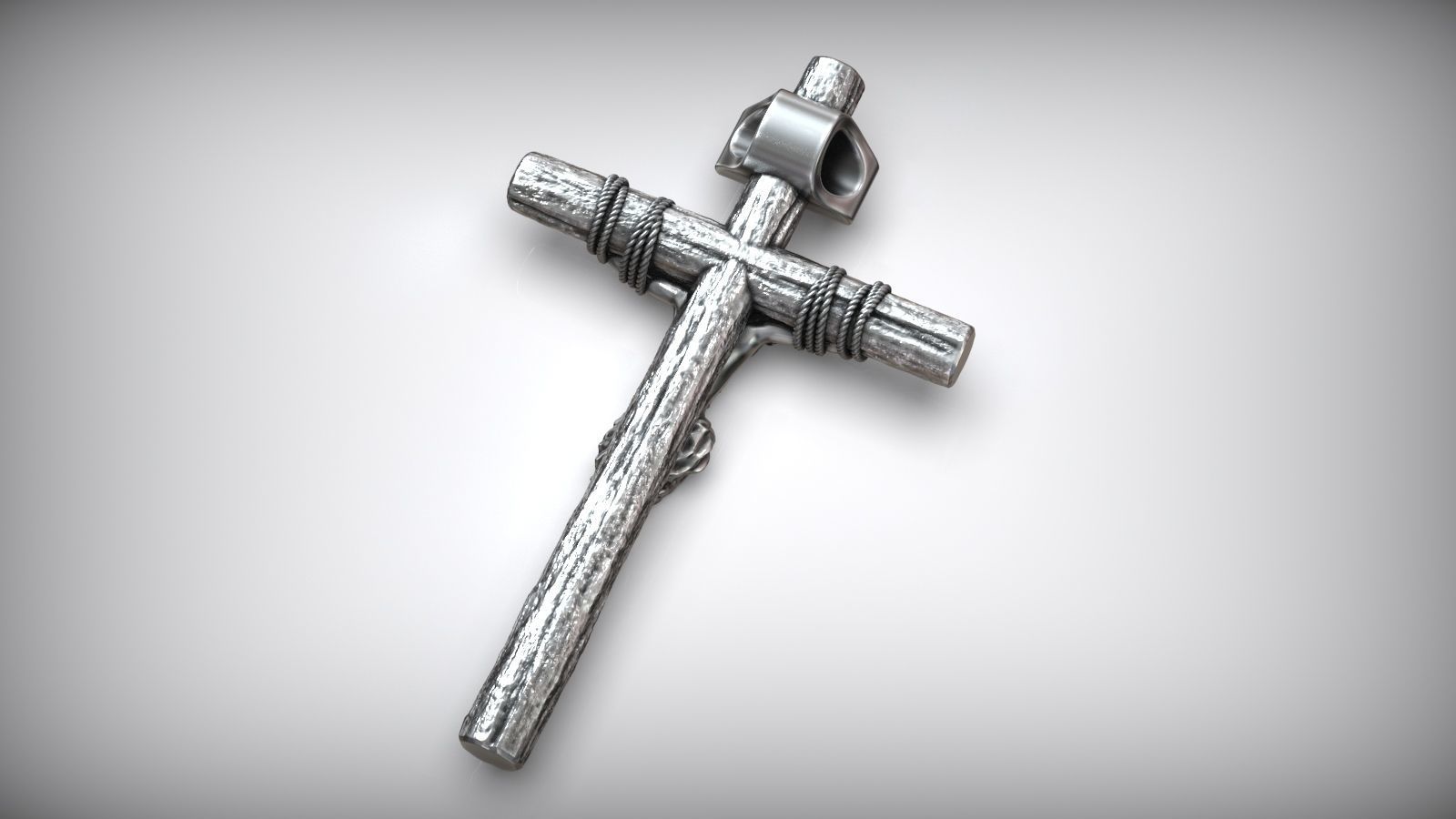 Jesus Christ Cross Christian Catholic Pendant 3D print model_5