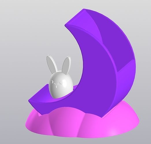 Rabbit on the moon Planter 3D print model