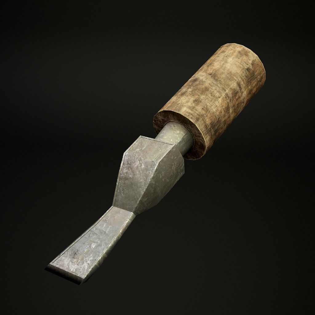 Medieval Carpenter Hand Tools Pack Low-poly 3D model_13