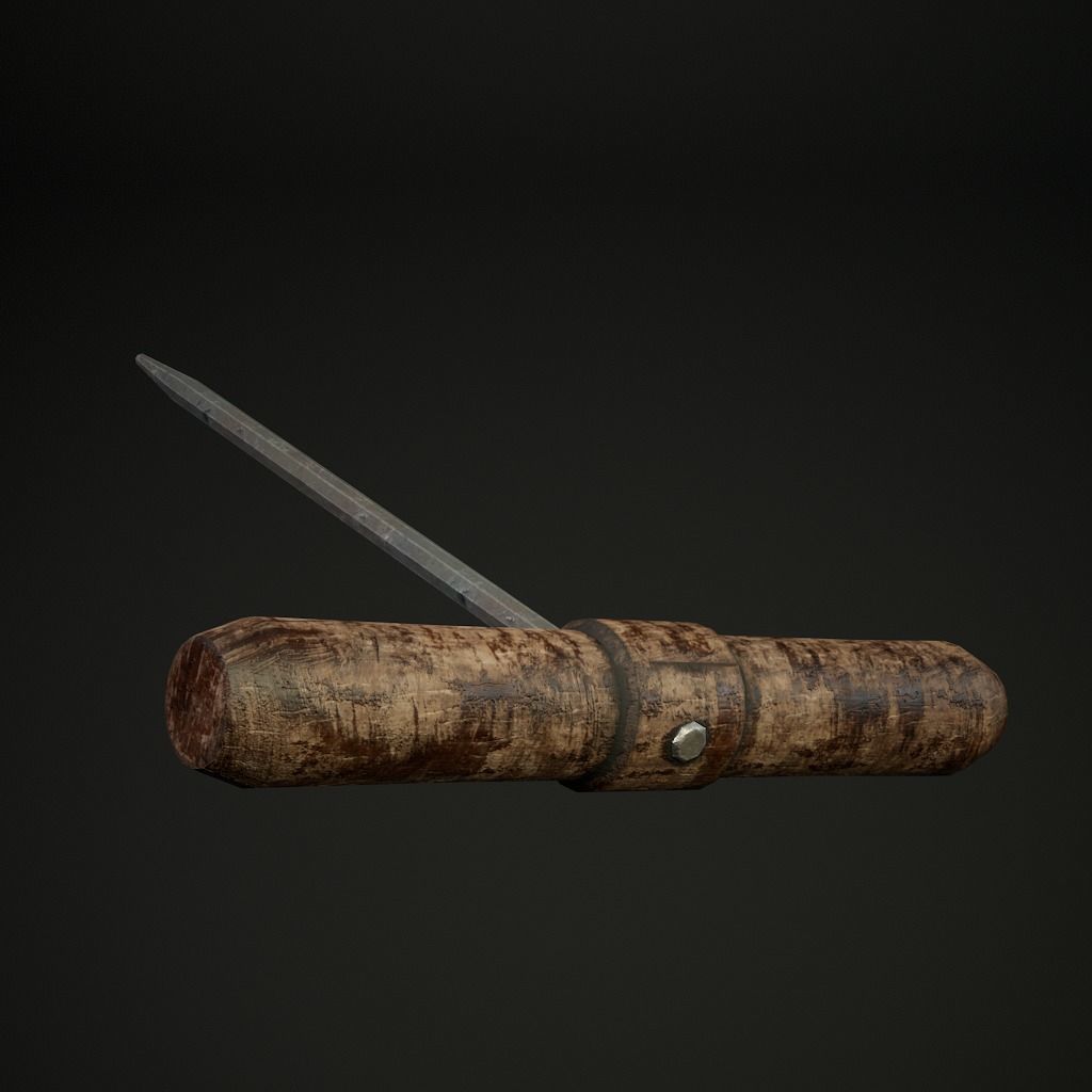 Medieval Carpenter Hand Tools Pack Low-poly 3D model_11