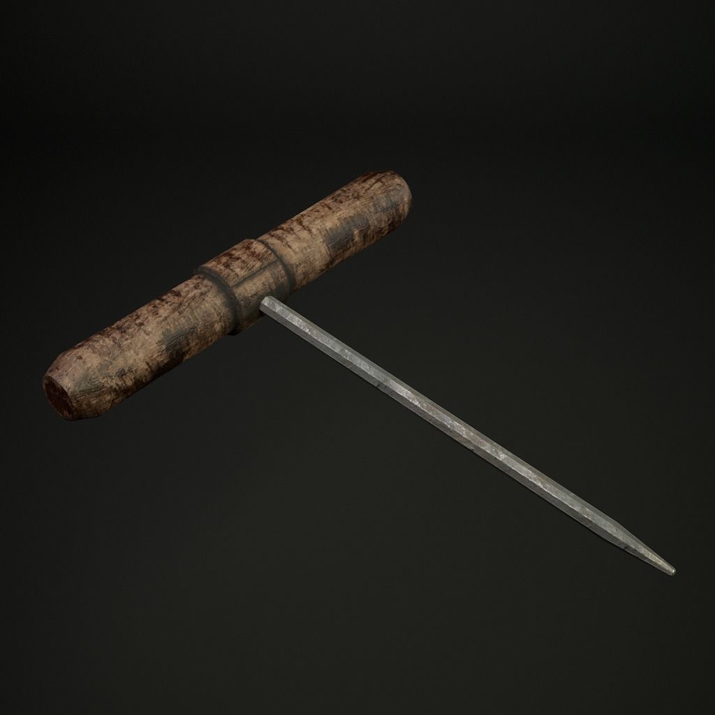 Medieval Carpenter Hand Tools Pack Low-poly 3D model_10