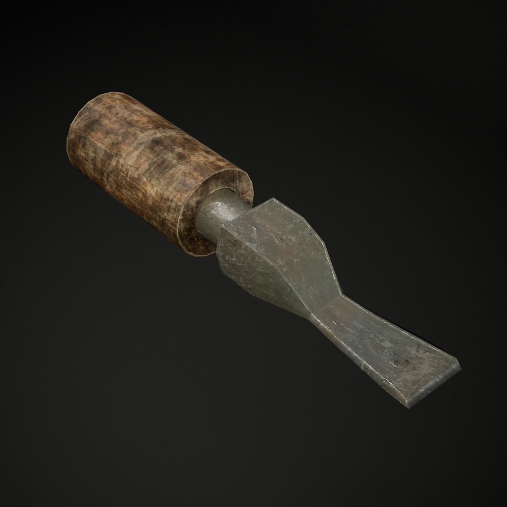 Medieval Carpenter Hand Tools Pack Low-poly 3D model_12