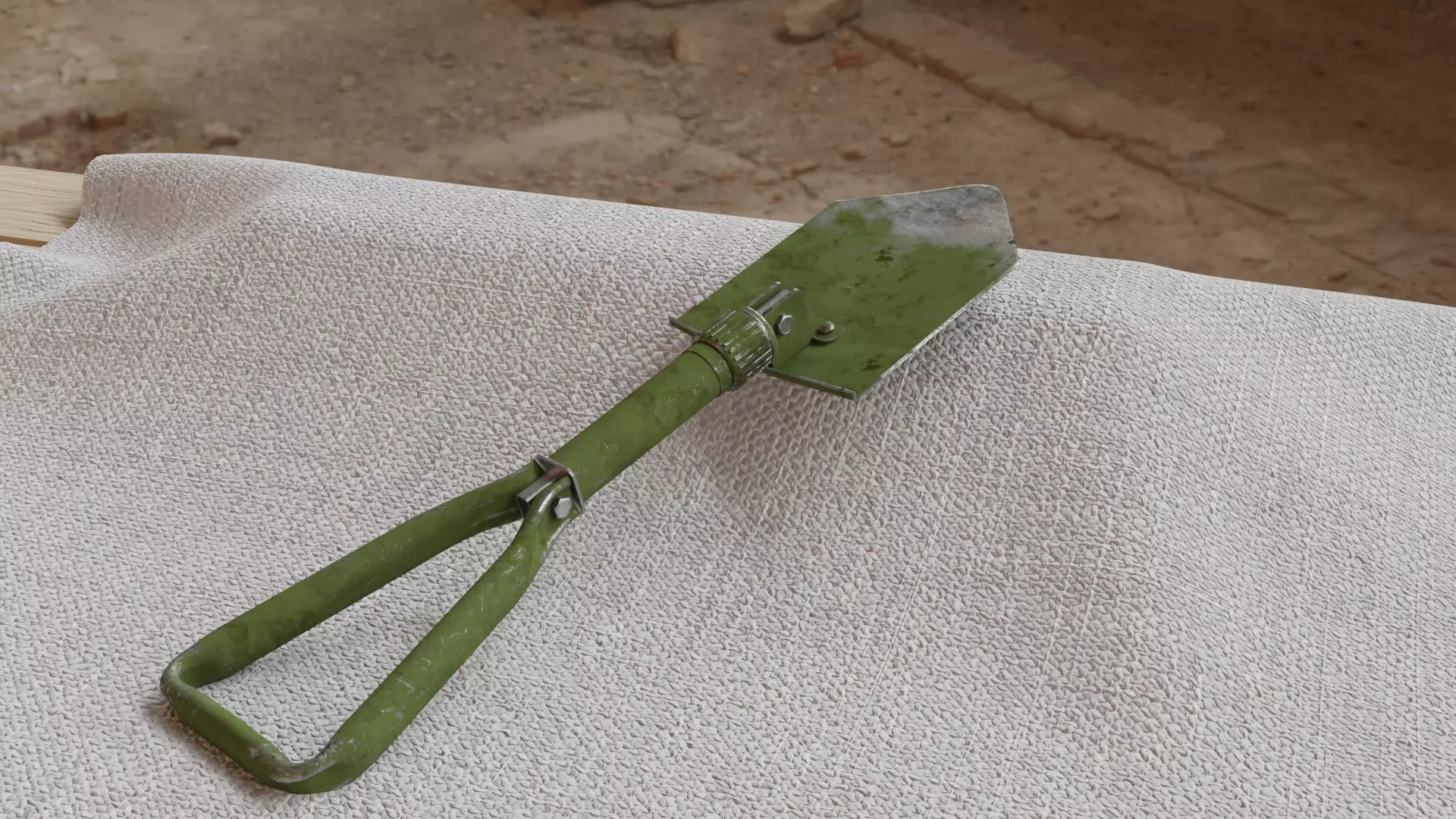 Military Folding Shovel Low-poly 3D model