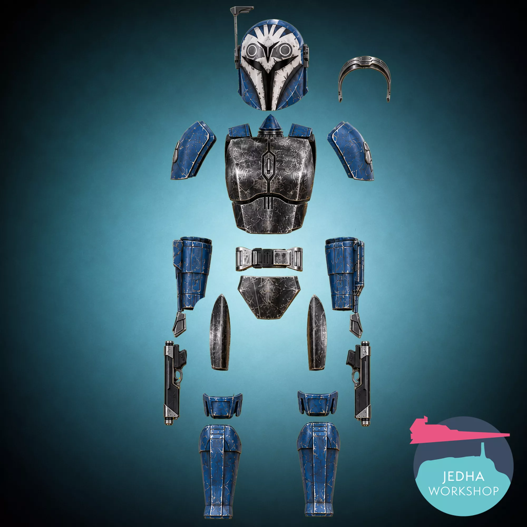Bo Katan Kryze Full Armour articulate wrist blade and Jet Pack 3D print model