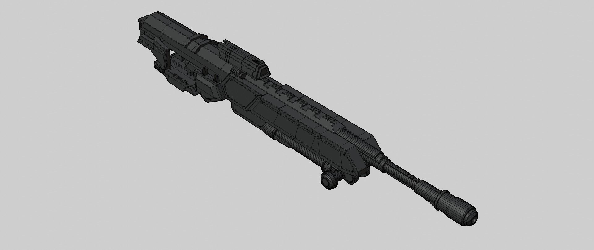 Mecha hard surface sniper rifle 3D model_18