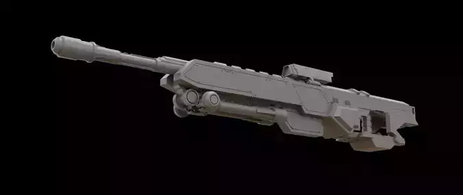 Mecha hard surface sniper rifle 3D model
