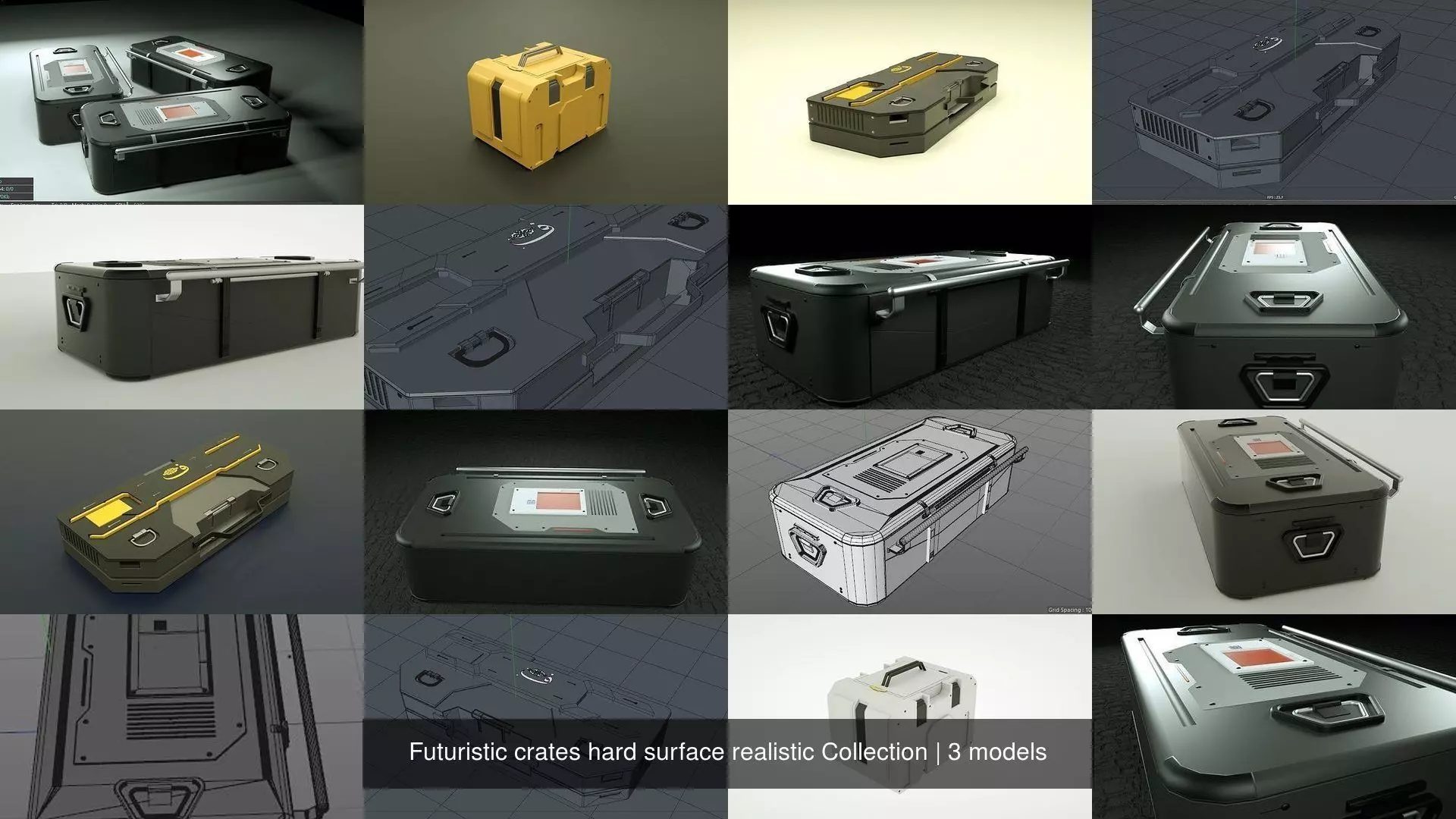Futuristic crates hard surface realistic Collection _0
