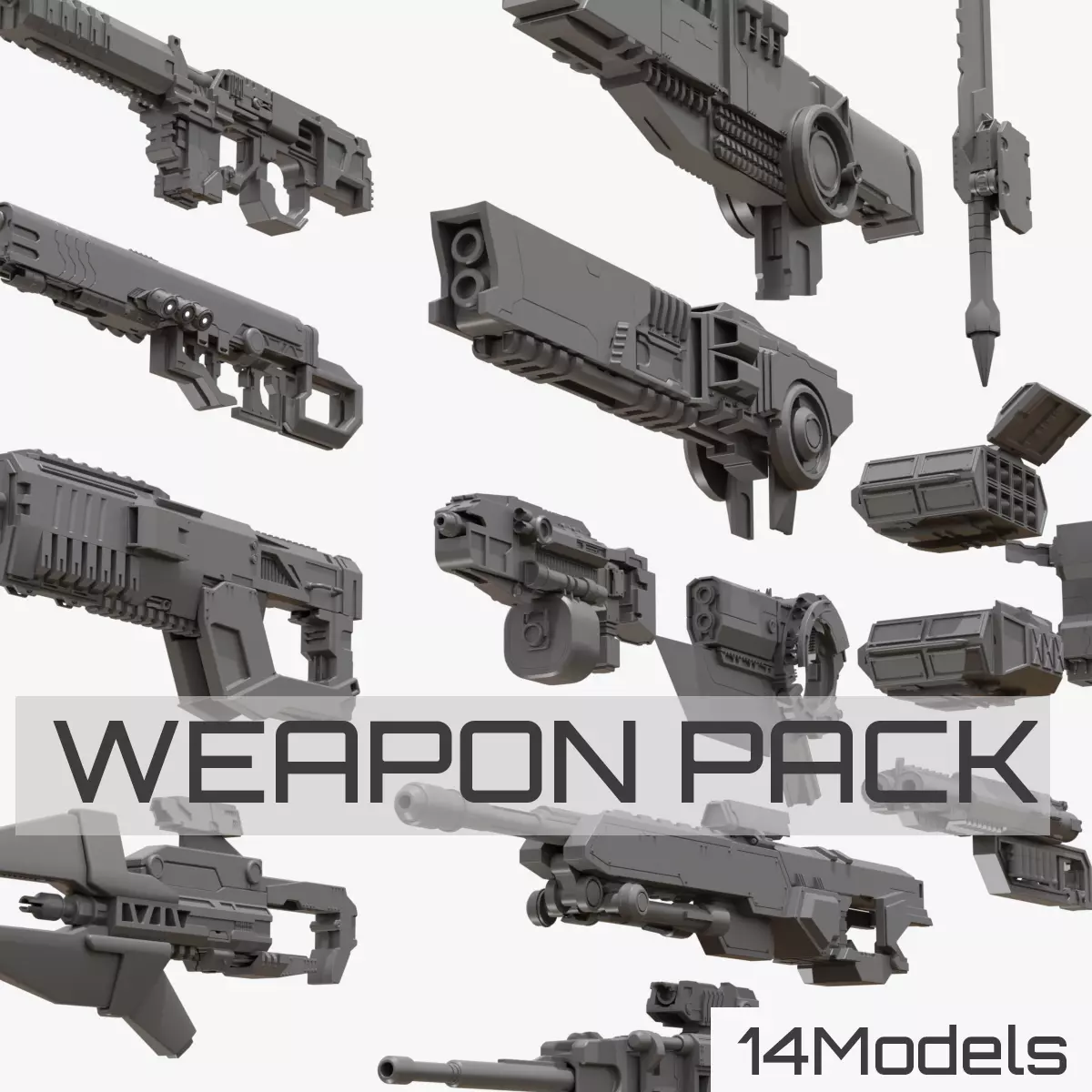 Mecha hard surface weapons collection _0