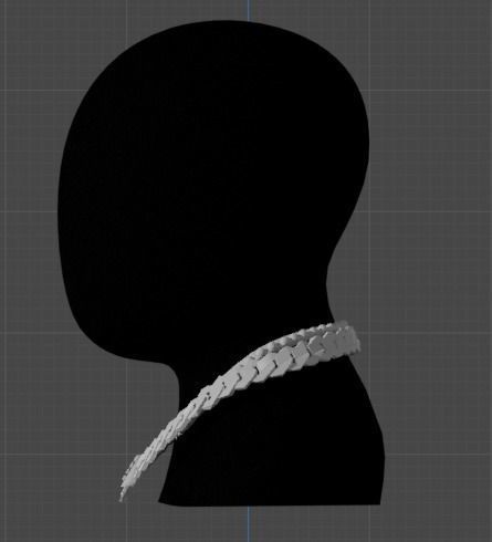 Elegant 3D Double Cuban Chain Low-poly 3D model_1