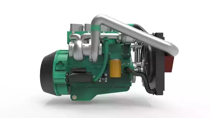 truck diesel engine Low-poly 3D model