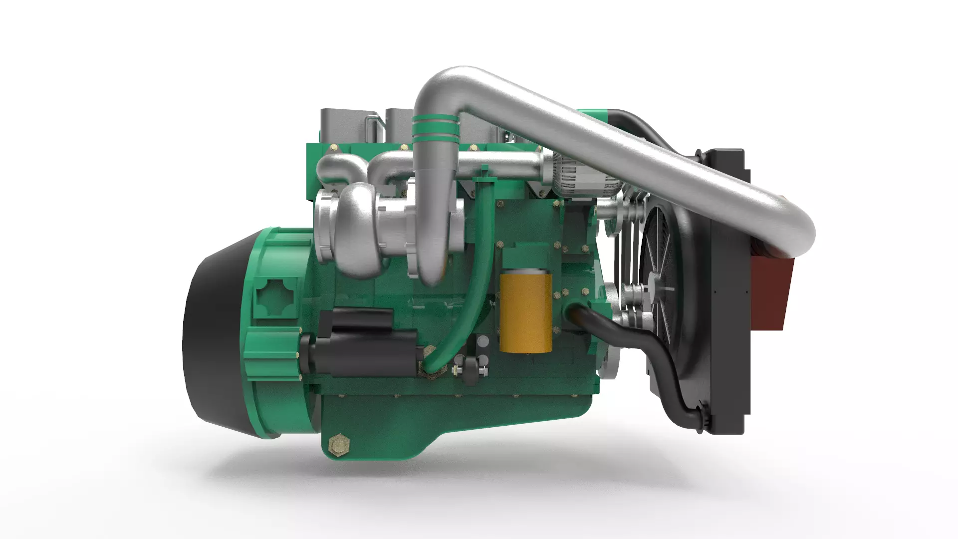 truck diesel engine Low-poly 3D model_0