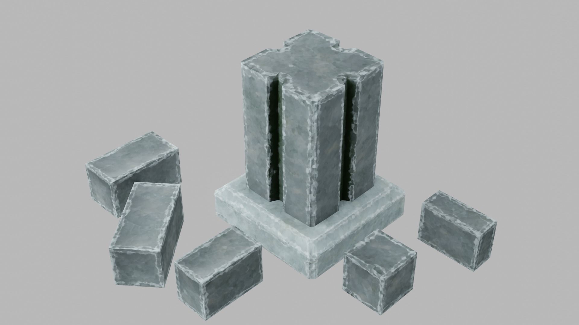 Modular Dungeon Assets - Pack 01 Low-poly 3D model_31