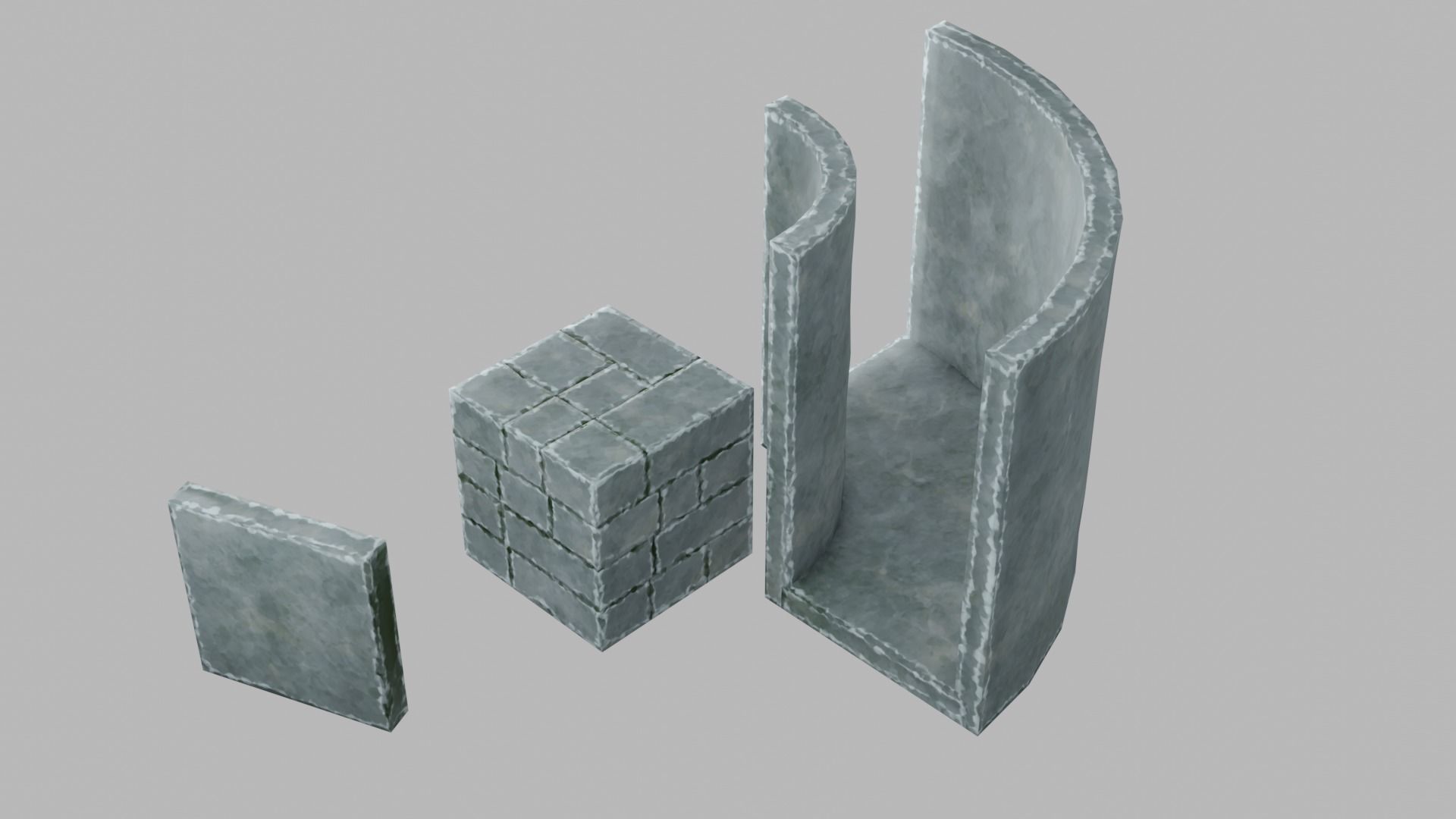 Modular Dungeon Assets - Pack 01 Low-poly 3D model_26