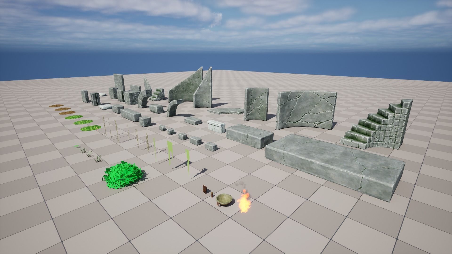 Modular Dungeon Assets - Pack 01 Low-poly 3D model_25