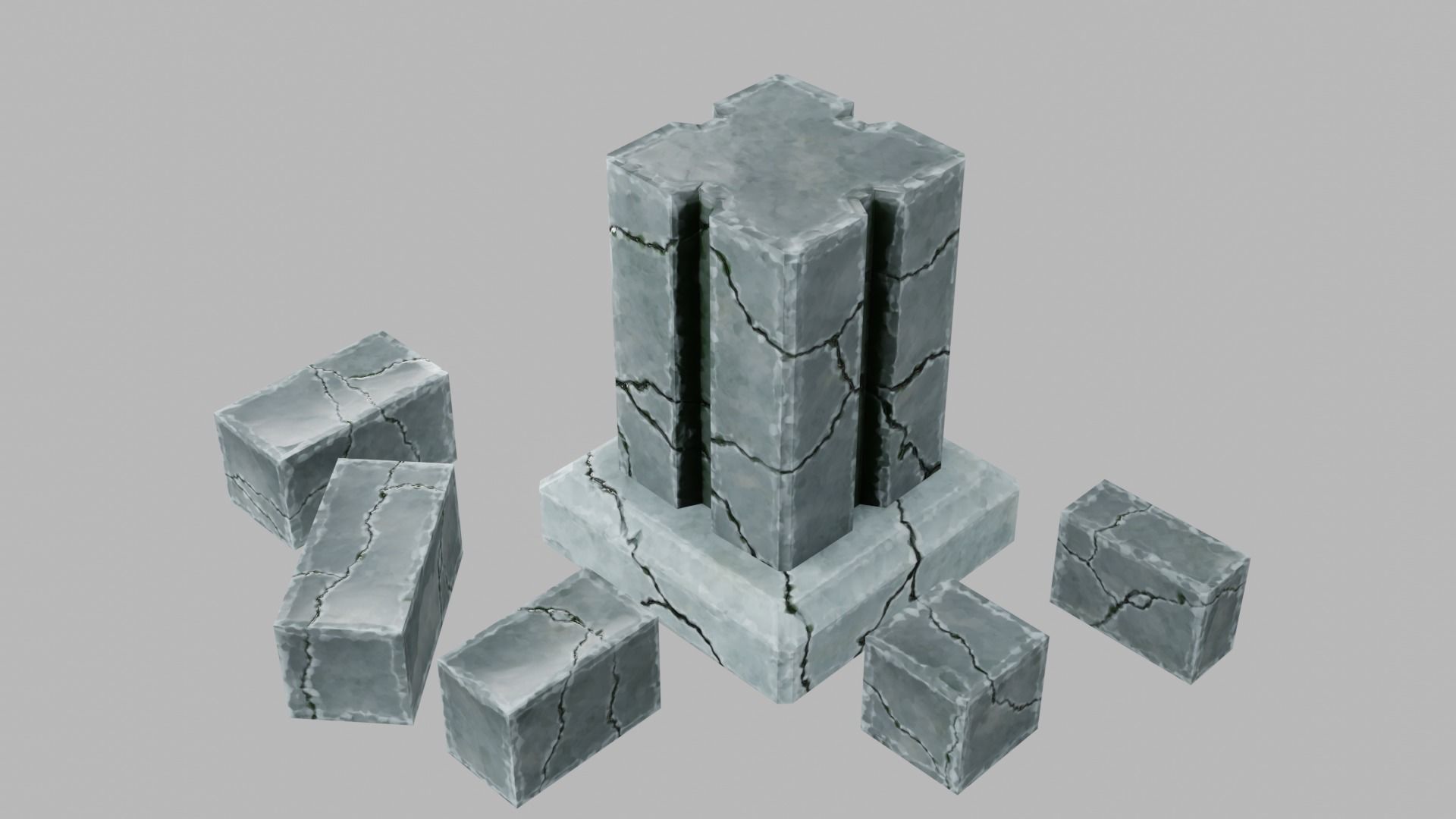 Modular Dungeon Assets - Pack 01 Low-poly 3D model_38