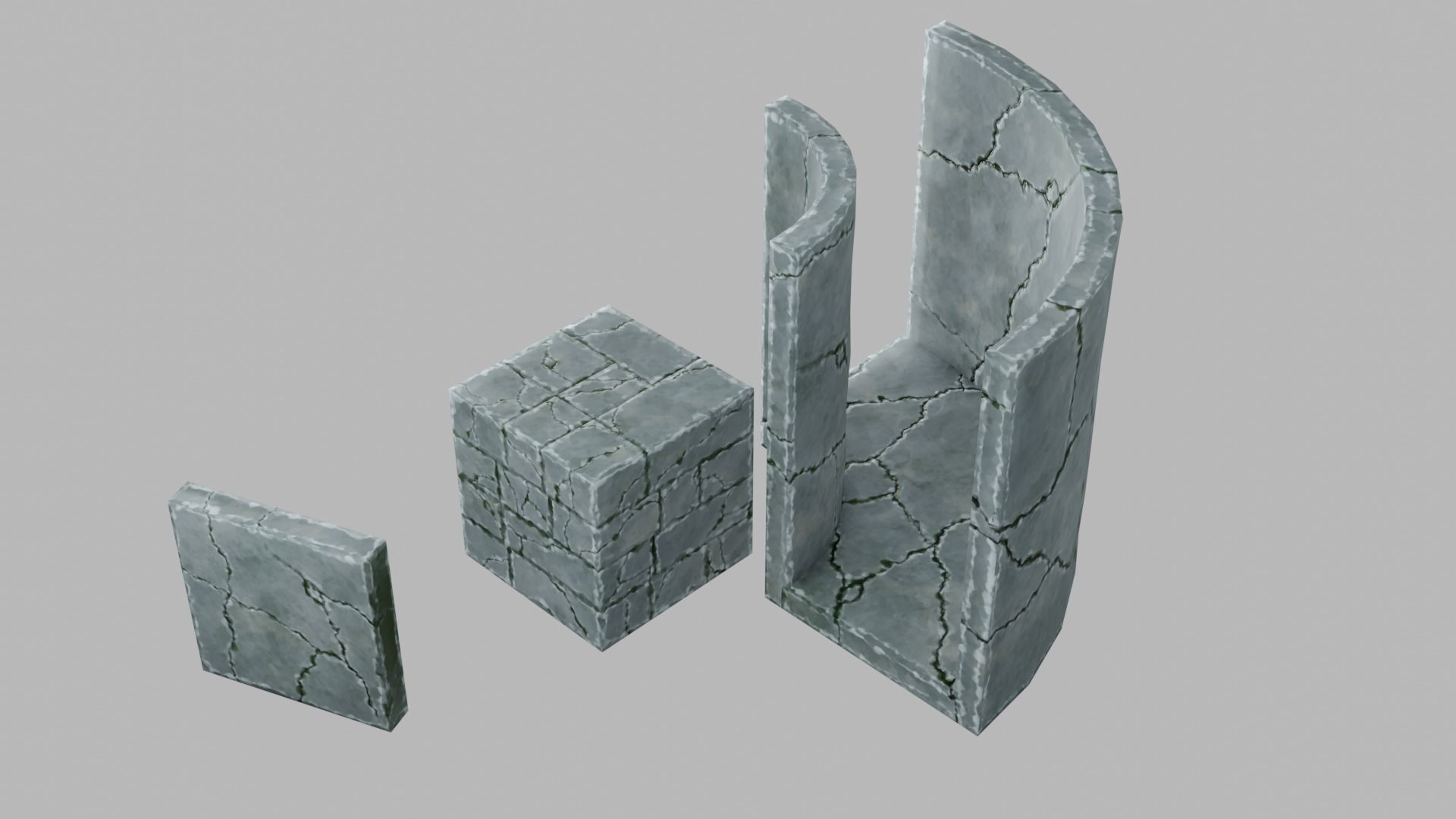 Modular Dungeon Assets - Pack 01 Low-poly 3D model_33