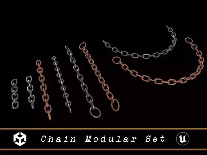 Chain Modular Set Low-poly 3D model