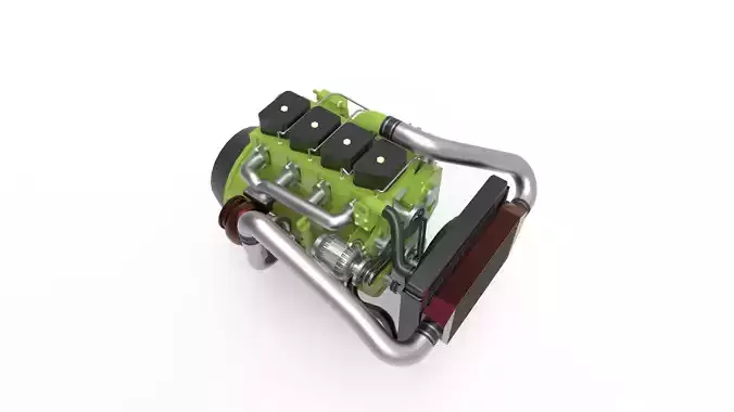 Generator Diesel engine Low-poly 3D model Generator Diesel engine Low-poly 3D model